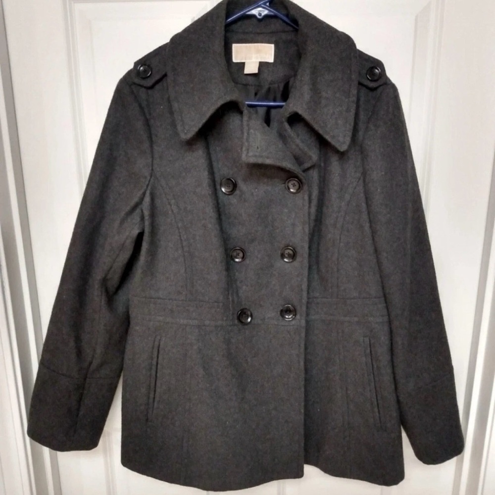 Michael Kors Charcoal Double-Breasted Bomber Jacket - Picture 2 of 5